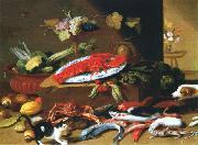 Jan Van Kessel Chien et chat devant un homard Spain oil painting artist